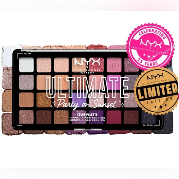 NYX LIMITED EDITION -  PARTY ON SUNSET EYESHADOW PALETTE 32 SHADES - Picture 1 of 5